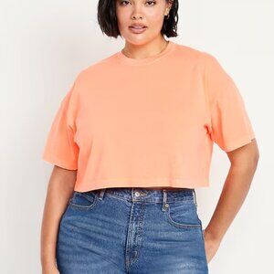 NWT Old Navy Vintage Crew-Neck Oversized Crop T-Shirt | Size XXL